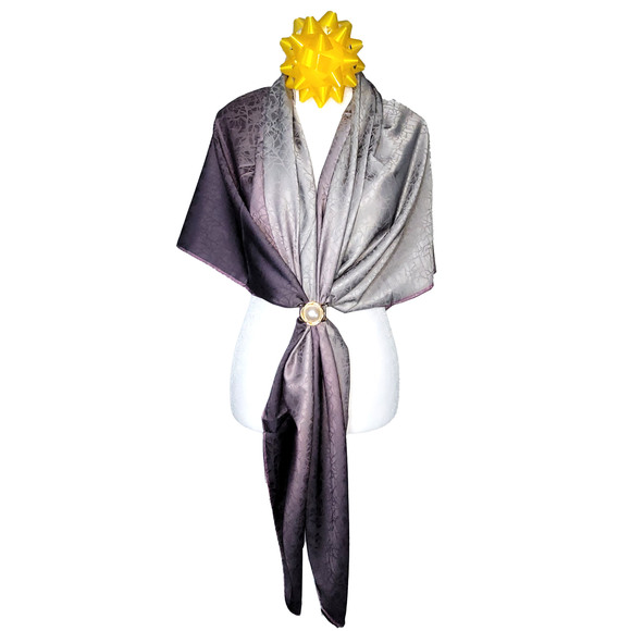 NWT Double Sided Silk Scarf 53"x53" Large Square Shawl Wrap XiangYunSha 36511 - Picture 9 of 11